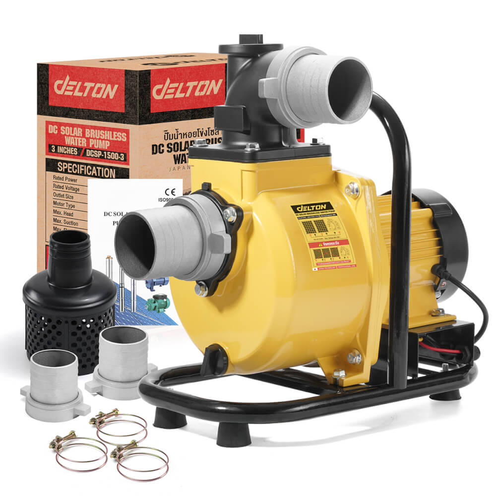 ปั๊มหอยโข่งโซลาร์เซลล์ (เฉพาะตัวเครื่อง) DELTON รุ่น DCSP-1500-3 ขนาด 3 นิ้ว 1,500 วัตต์